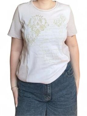 Y2K Style Whimsigoth Script Graphic Tee - Rhinestone Damask Top